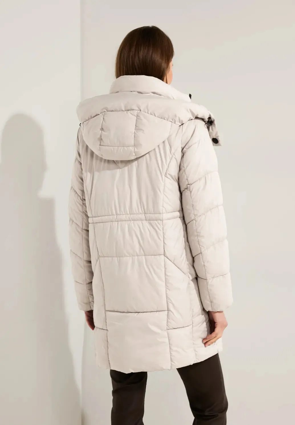 100900- Stone Quilted Coat - Cecil