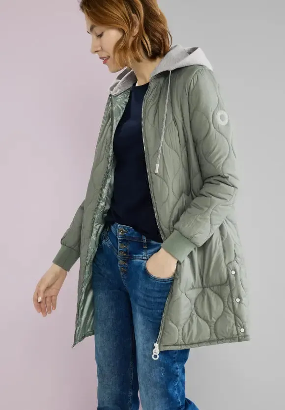 201804- Light Padded Coat Sage Green - Street One