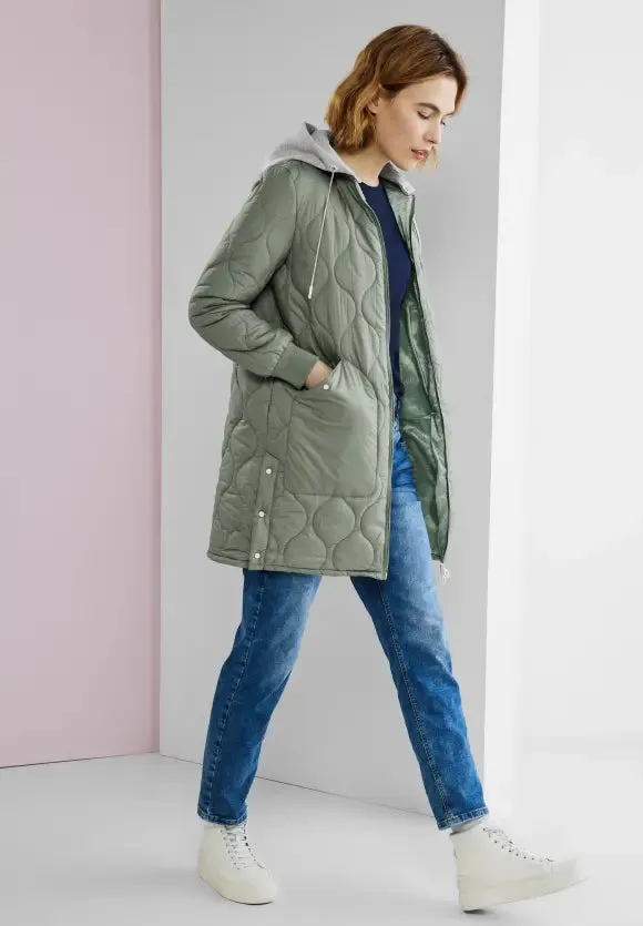 201804- Light Padded Coat Sage Green - Street One