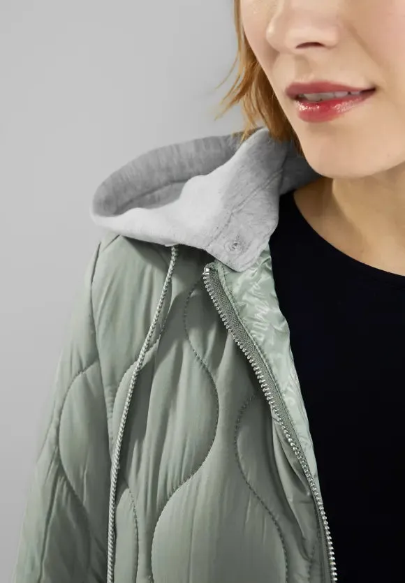 201804- Light Padded Coat Sage Green - Street One