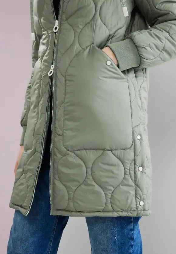 201804- Light Padded Coat Sage Green - Street One