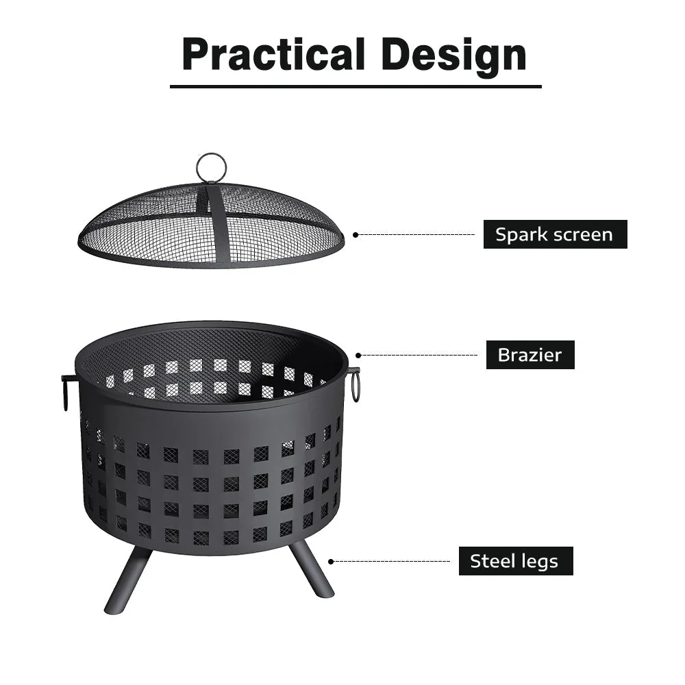 60cm Dia. Iron Wood Burning Fire Pit