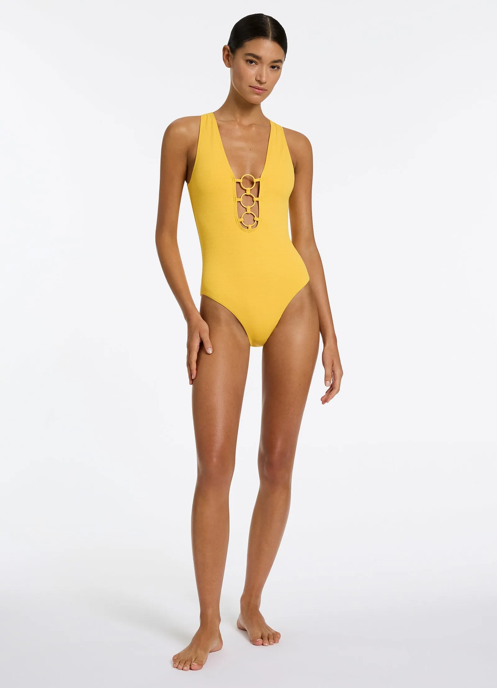 Alessia Plunge One Piece - Sunflower