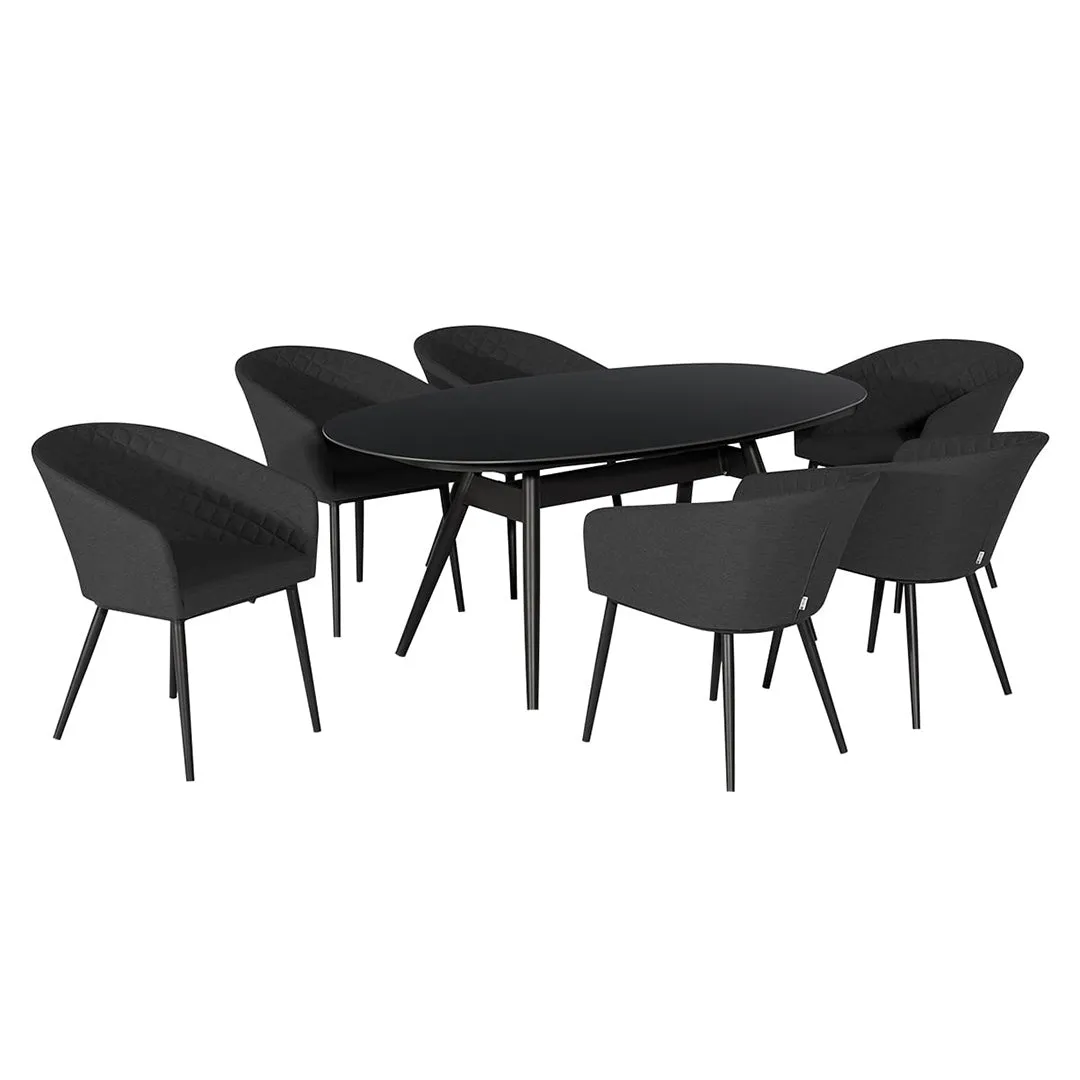 Ambition 6 Seat Oval Dining Set - Charcoal