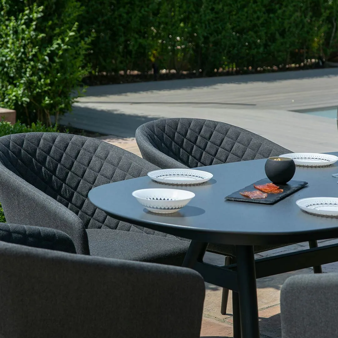 Ambition 6 Seat Oval Dining Set - Charcoal