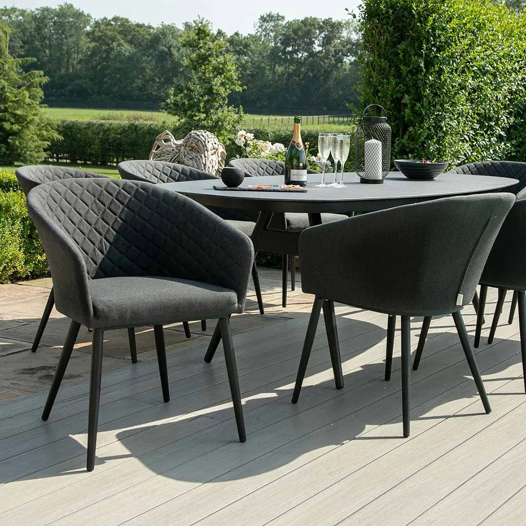 Ambition 8 Seat Oval Dining Set - Charcoal