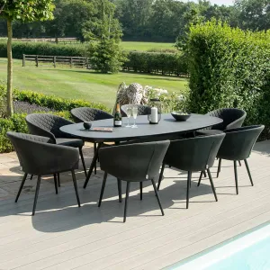 Ambition 8 Seat Oval Dining Set - Charcoal