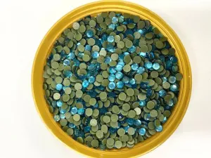 Aqua Blue Circular Chandala Glass Embellishment- 5 mm