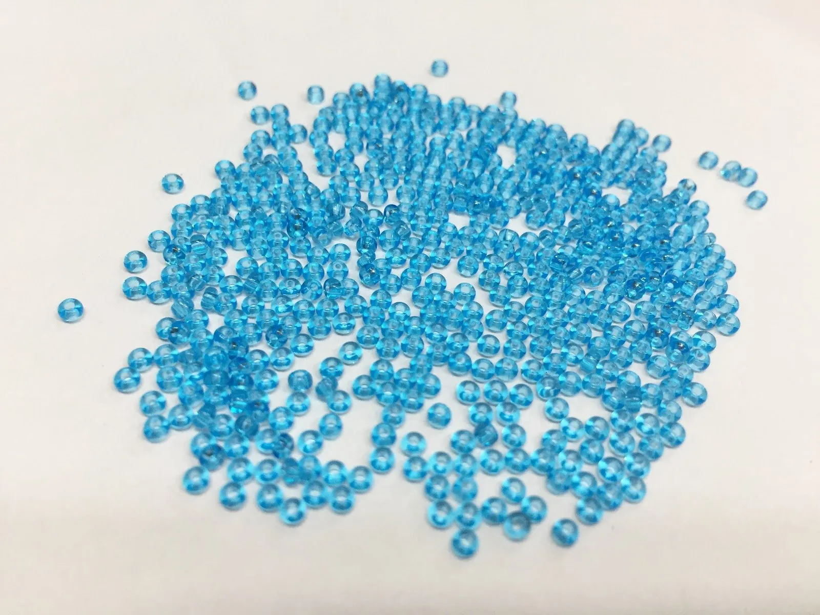 Aqua Blue Lustre Round Rocaille Preciosa Seed Beads