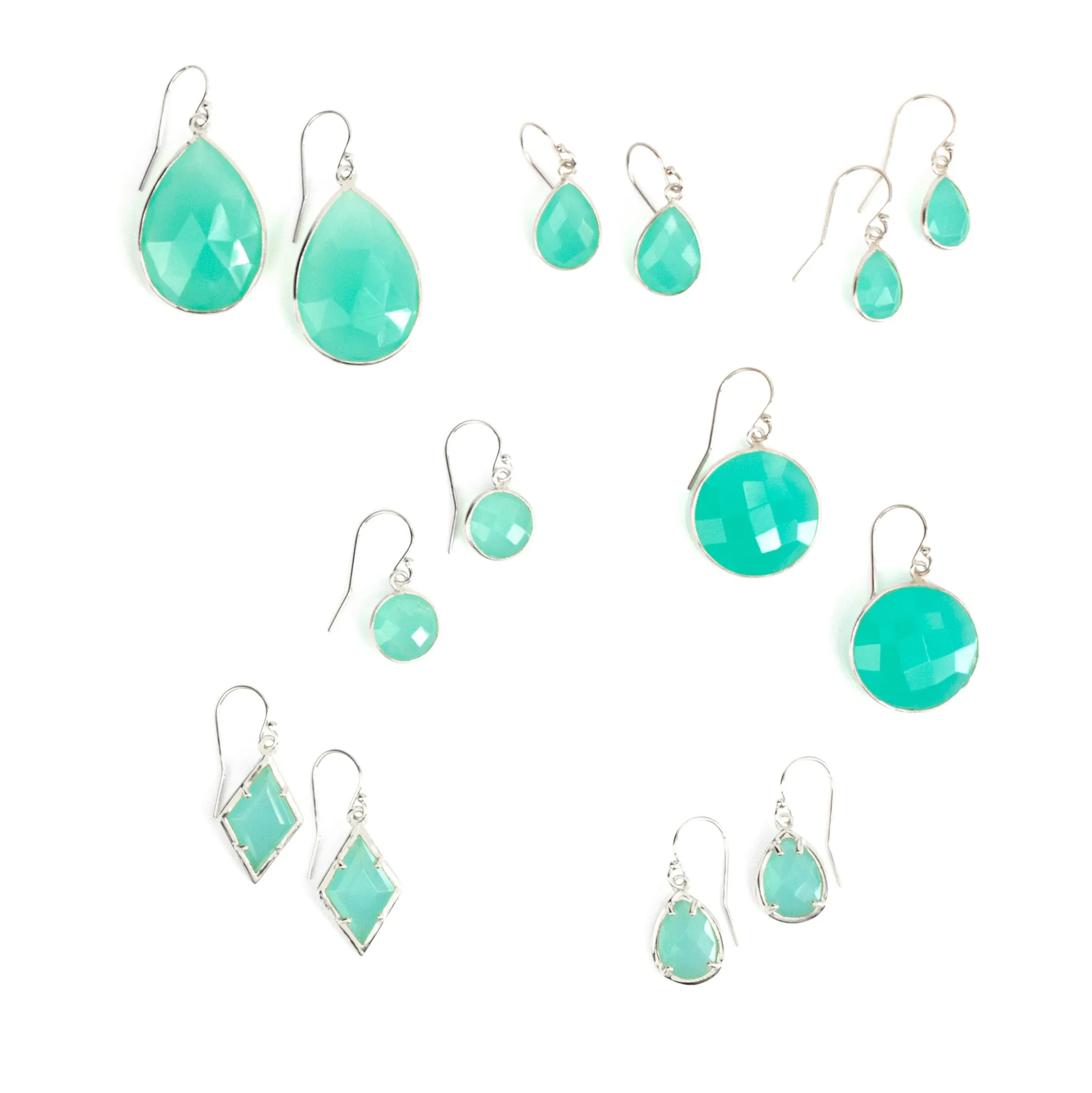 Aqua Chalcedony Earrings : March Birthstone