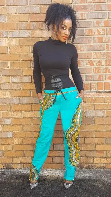 Aqua Dashiki print pants for Women-DP3780