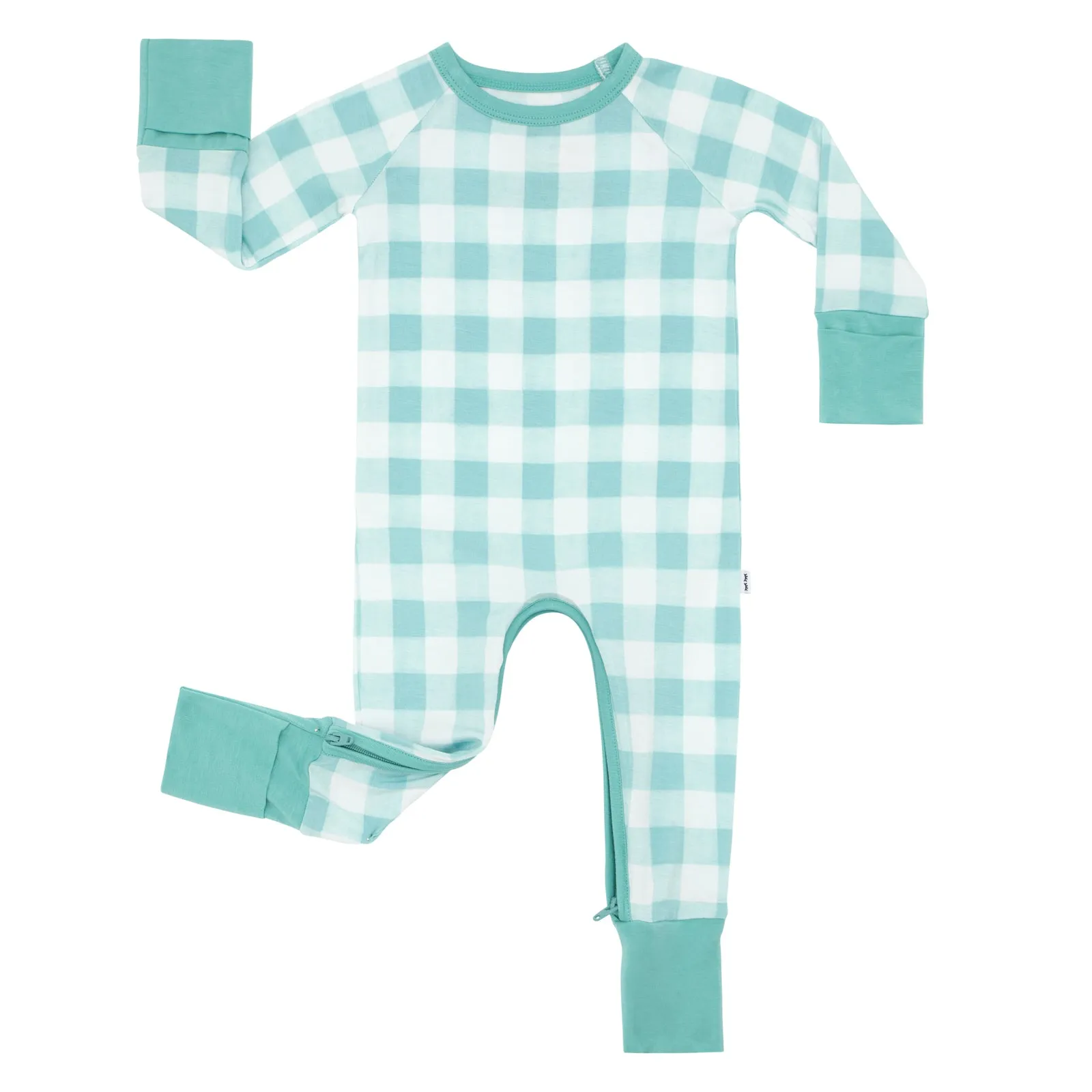 Aqua Gingham Crescent Zippy