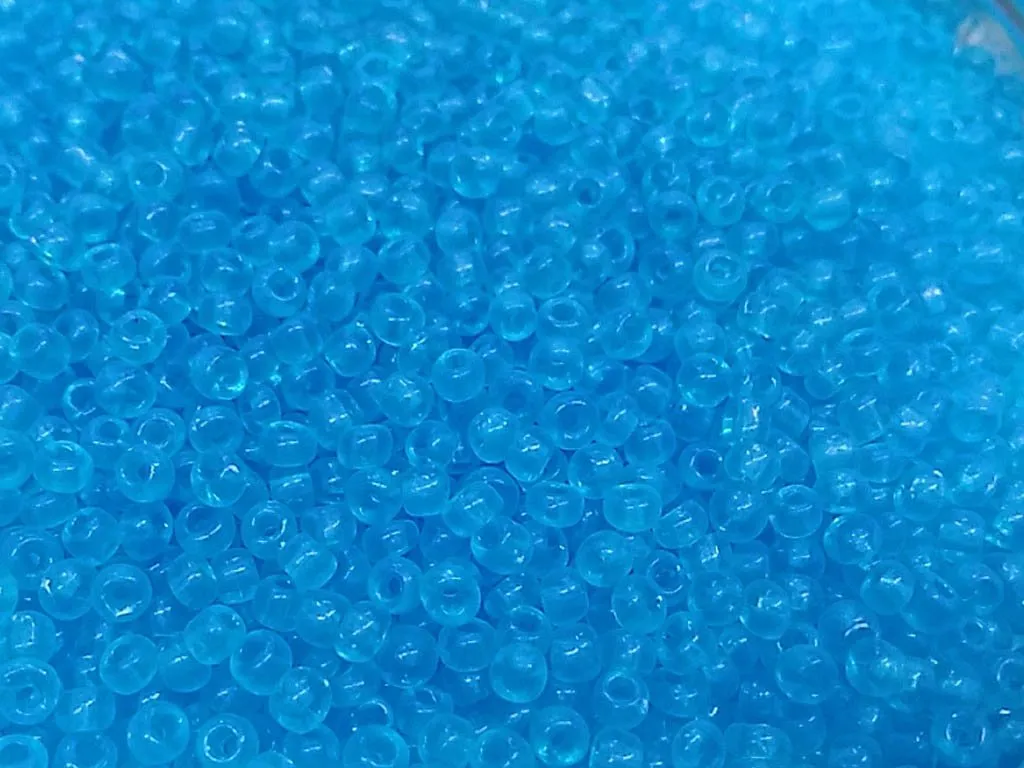 Aqua Transparent Round Rocaille Glass Seed Beads