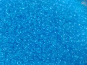 Aqua Transparent Round Rocaille Glass Seed Beads