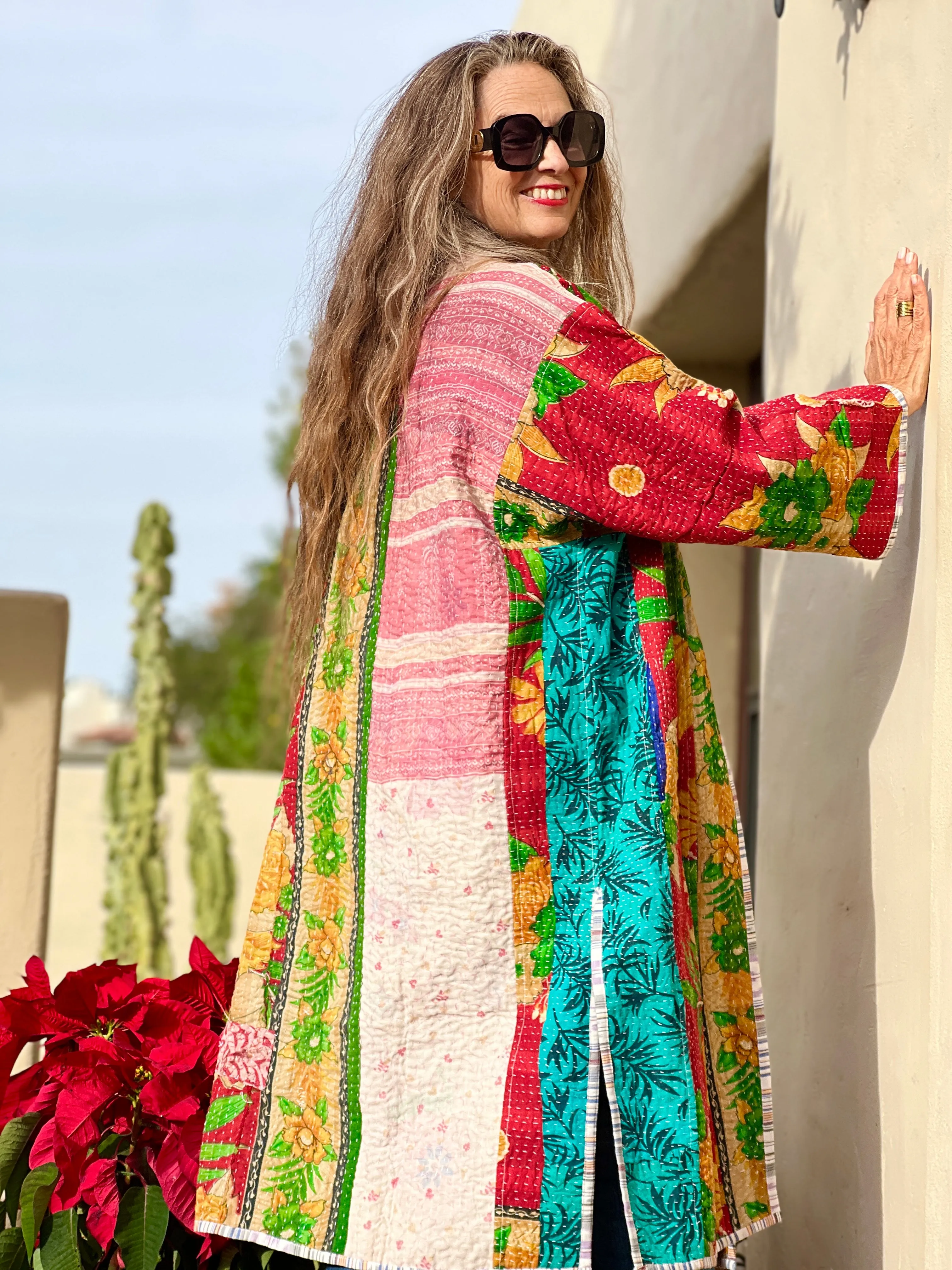 Awena Cotton quilted vintage kantha coat ONE OF A KIND