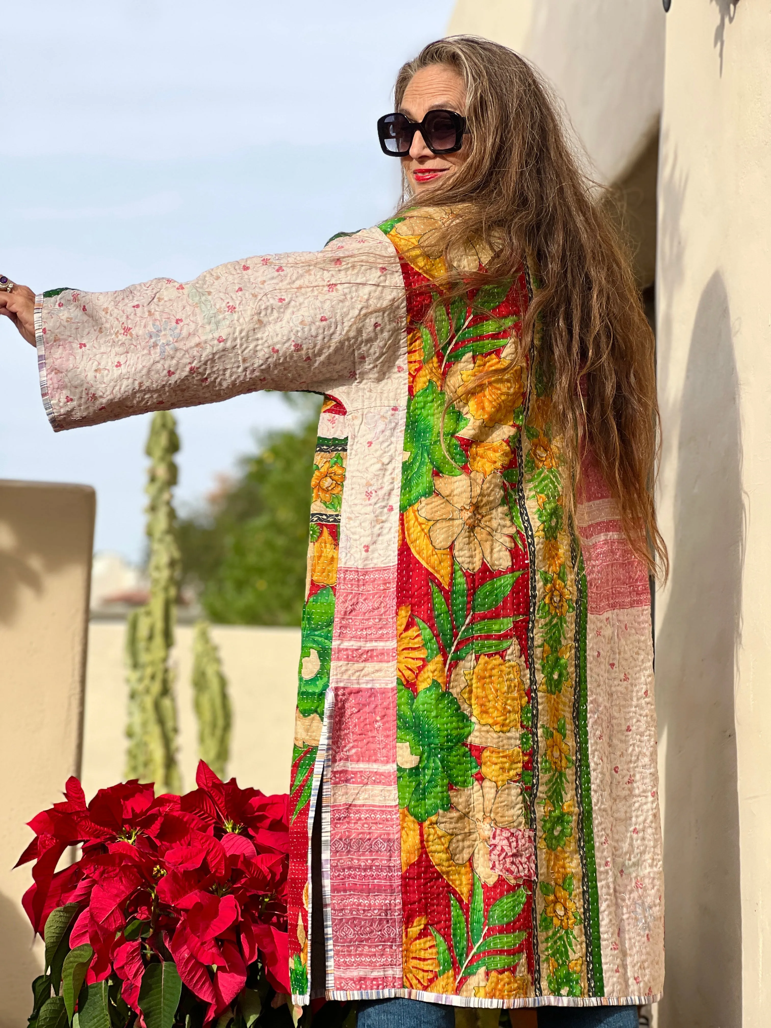 Awena Cotton quilted vintage kantha coat ONE OF A KIND