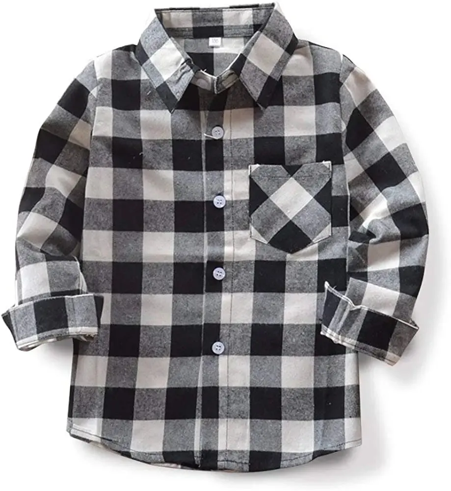 Button Down Shirt Kid Flannel