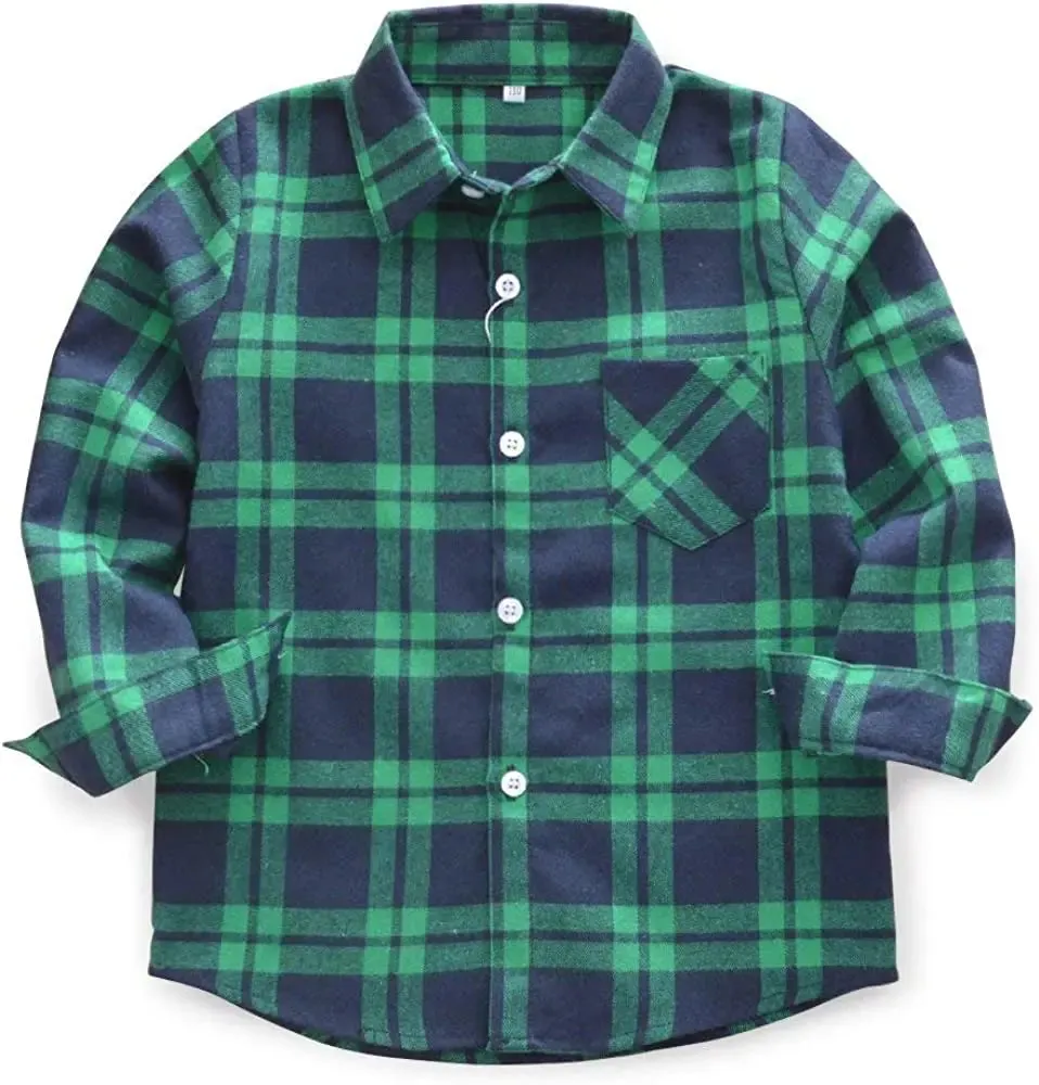 Button Down Shirt Kid Flannel