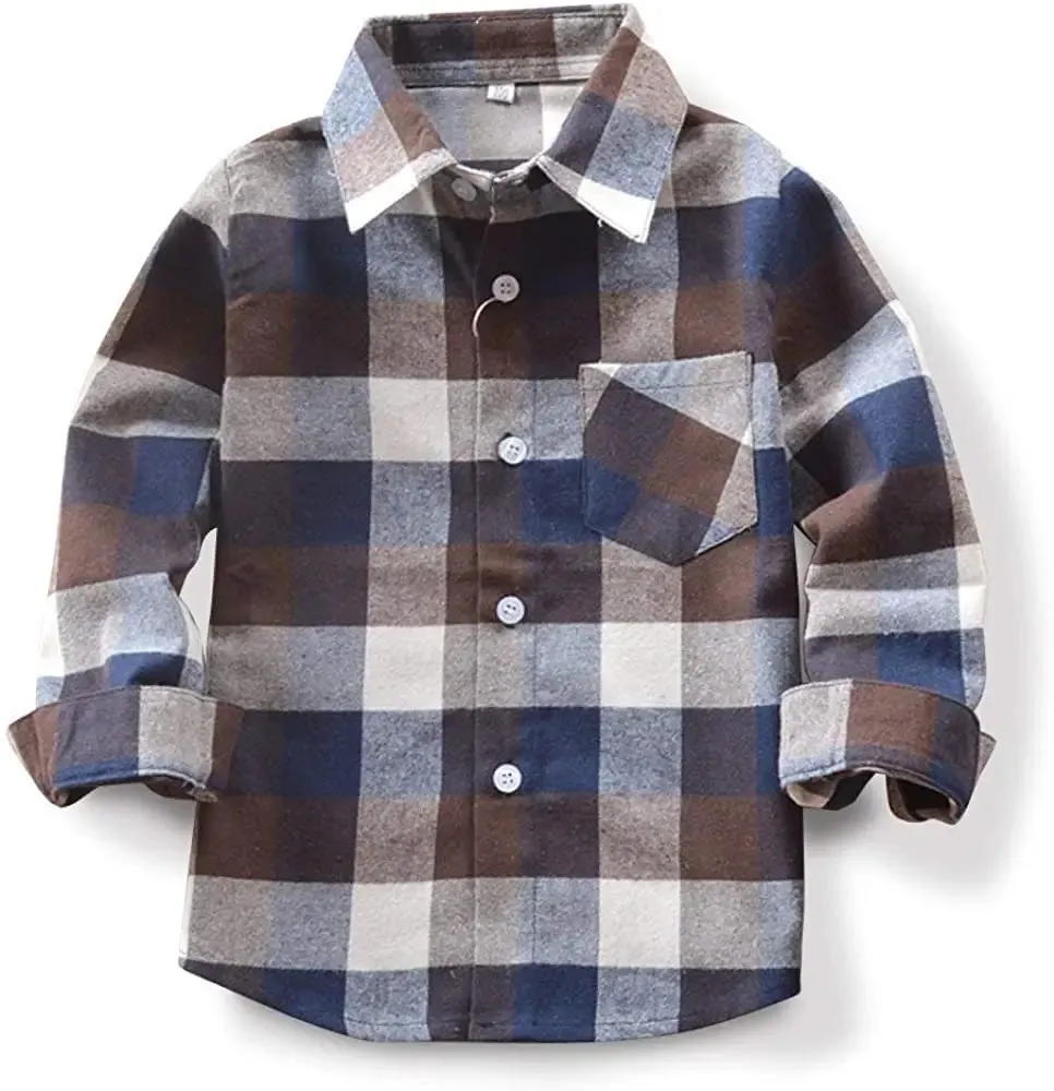 Button Down Shirt Kid Flannel