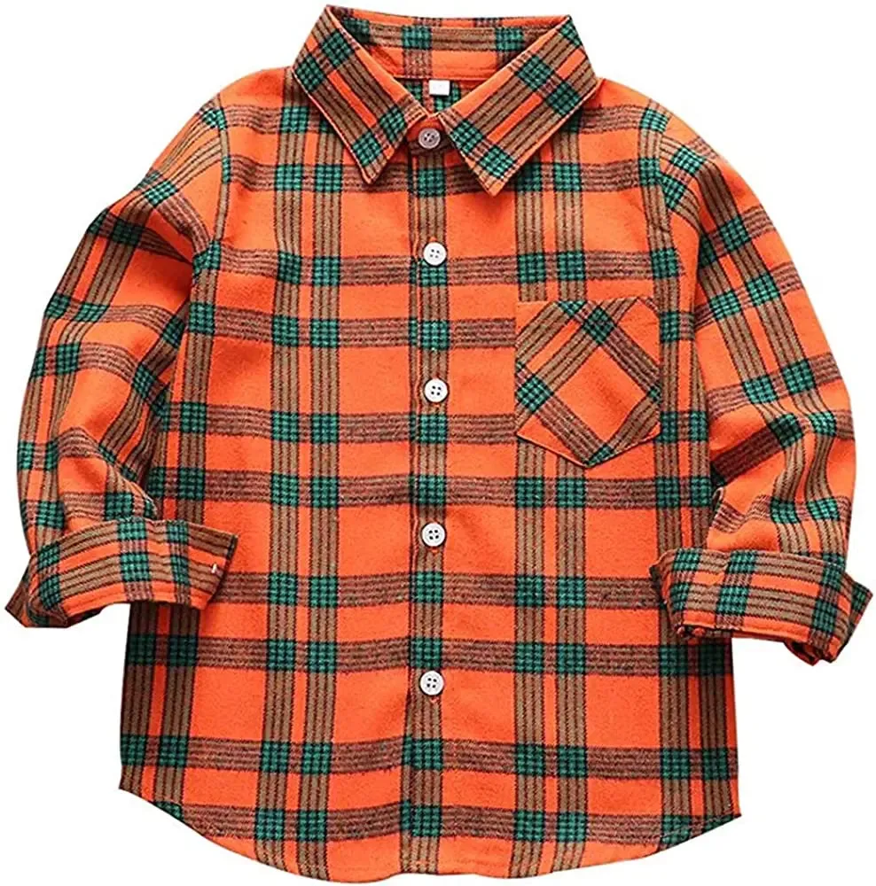 Button Down Shirt Kid Flannel