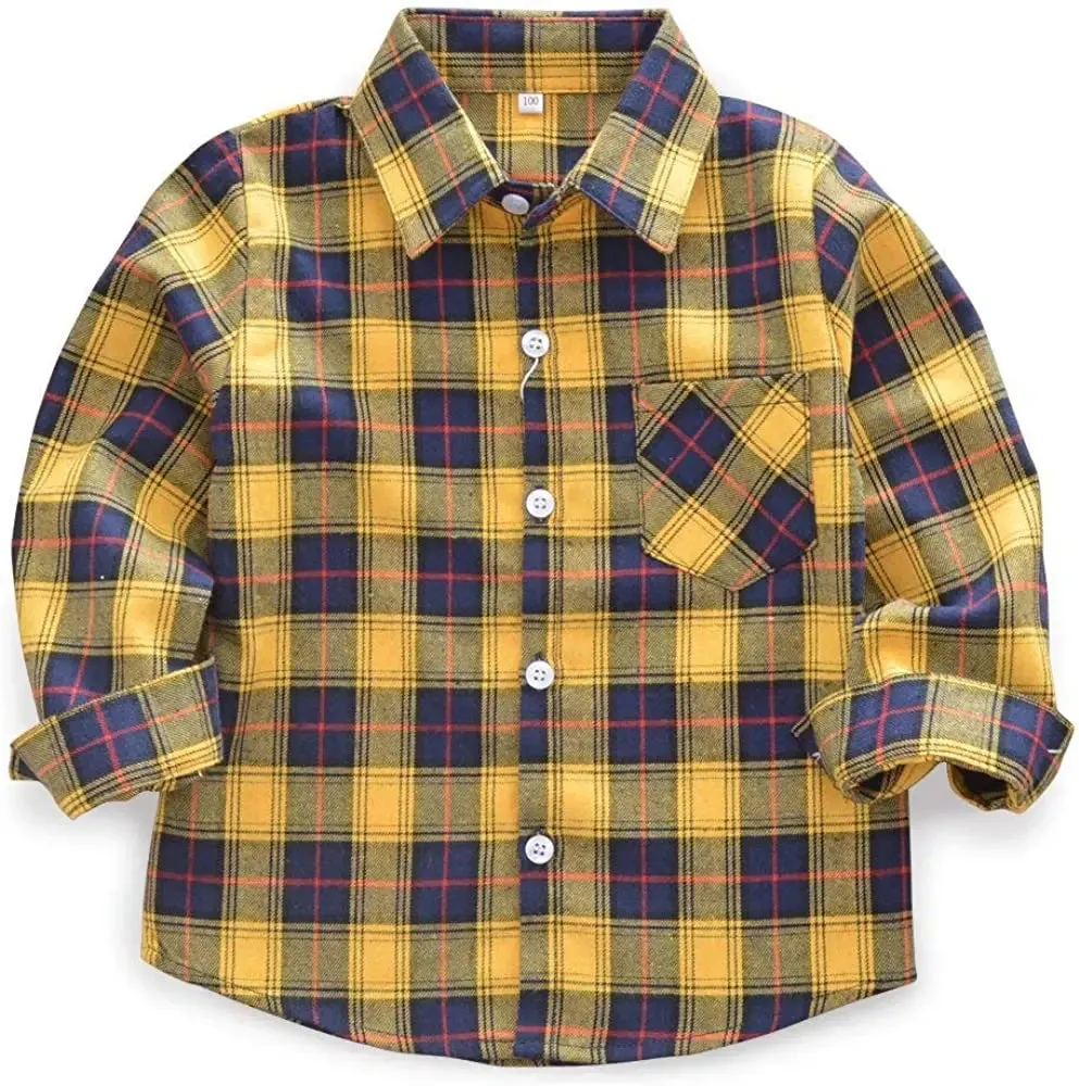 Button Down Shirt Kid Flannel