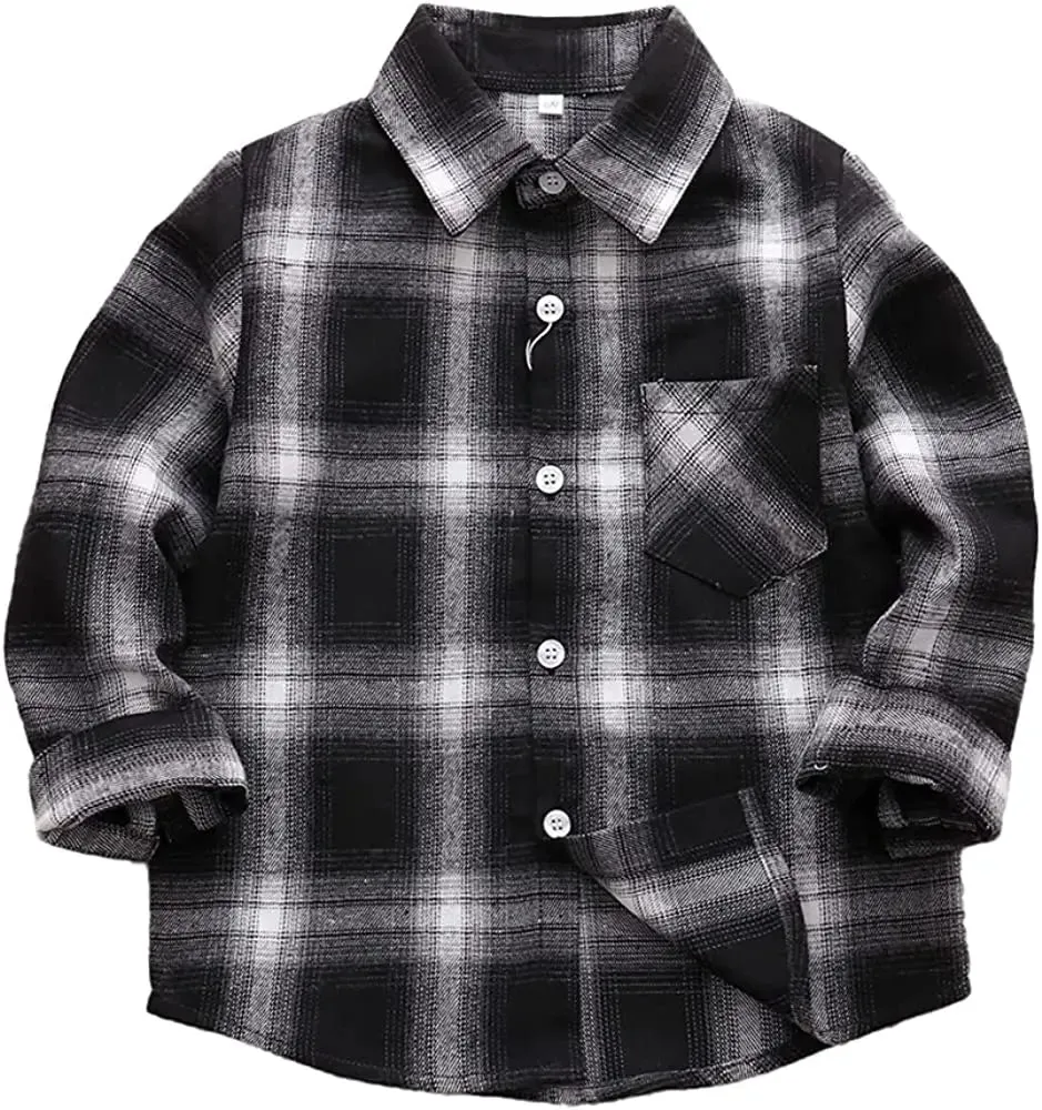 Button Down Shirt Kid Flannel