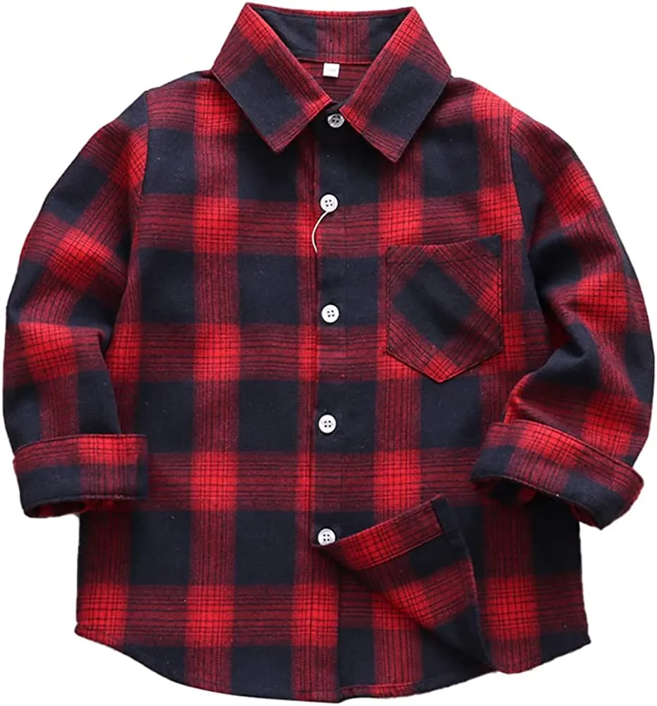 Button Down Shirt Kid Flannel