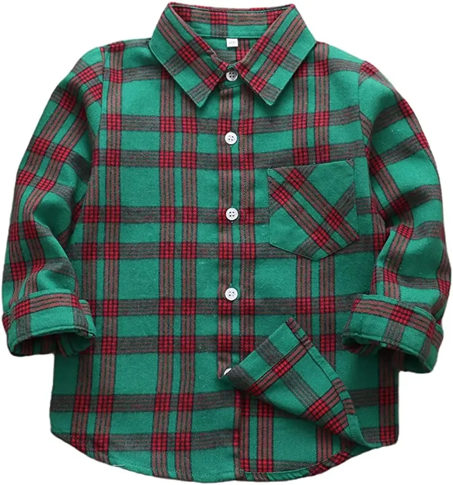 Button Down Shirt Kid Flannel