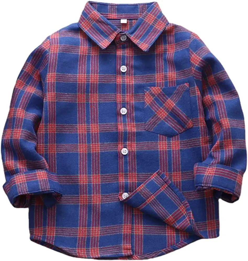 Button Down Shirt Kid Flannel