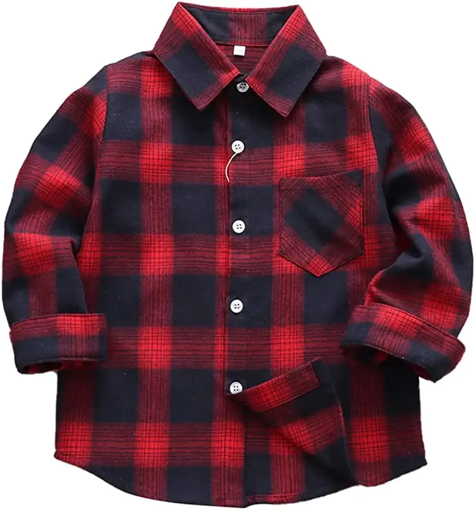 Button Down Shirt Kid Flannel