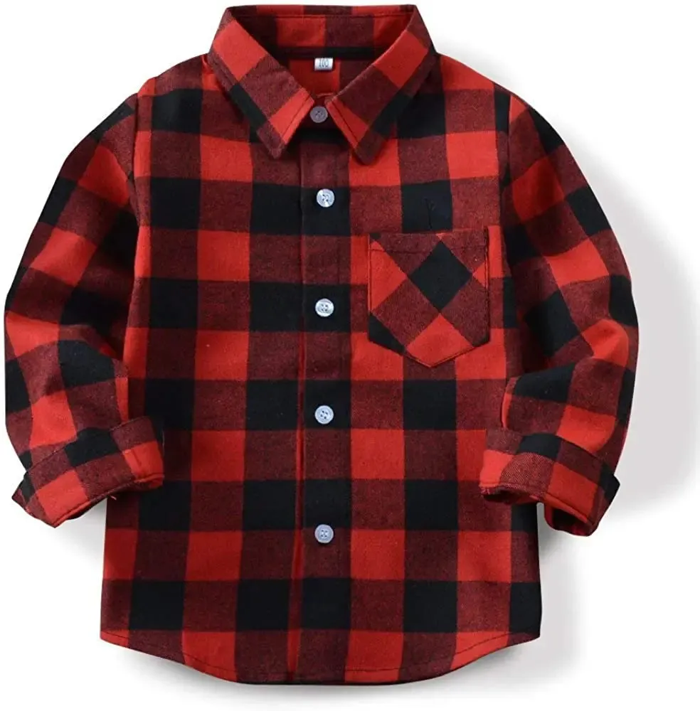 Button Down Shirt Kid Flannel