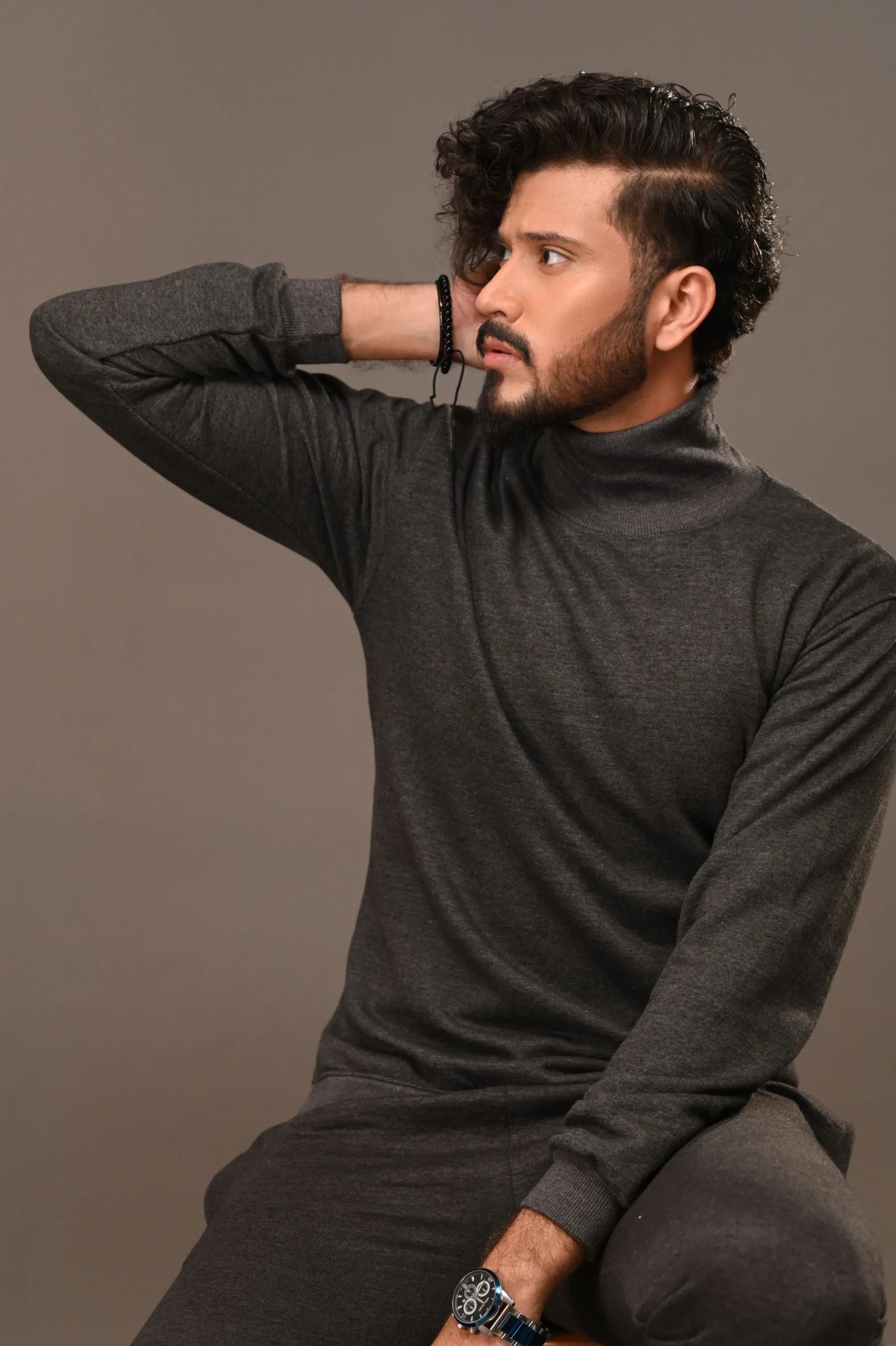 Charcoal Basic Mock Neck