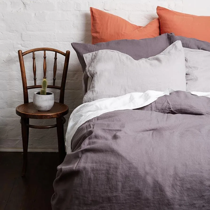 Charcoal Grey 100% Linen Pillowcases (Pair)