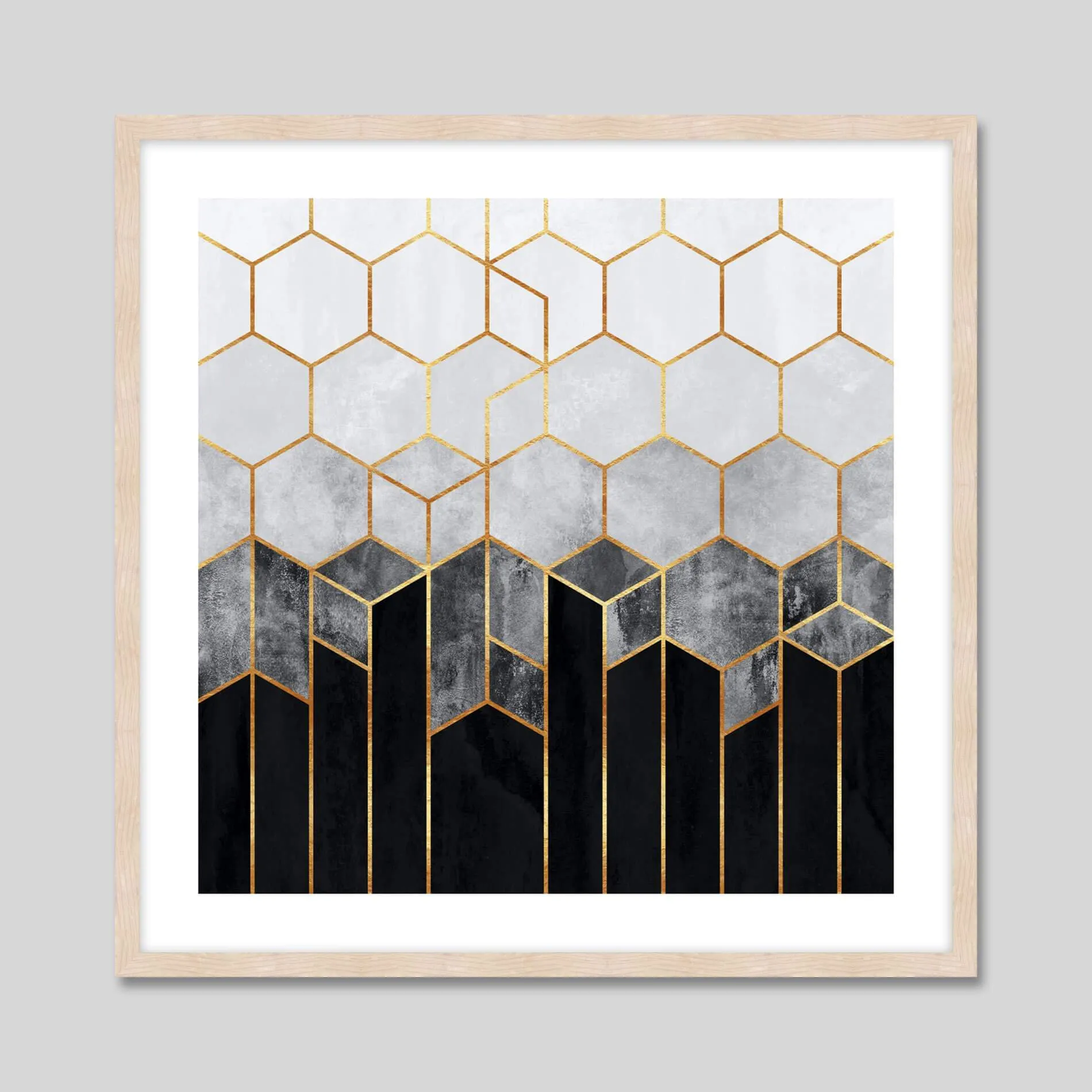 Charcoal Hexagons