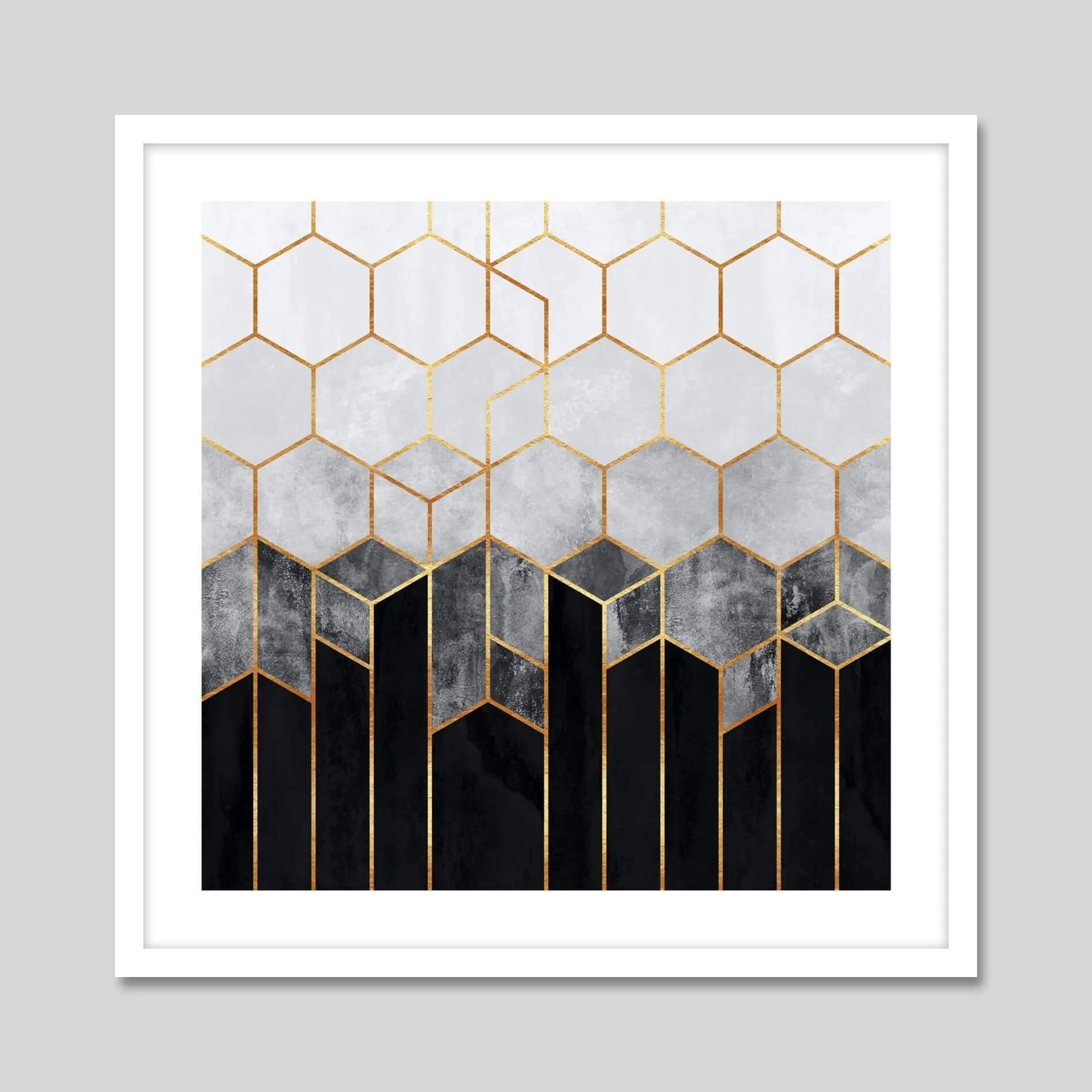 Charcoal Hexagons