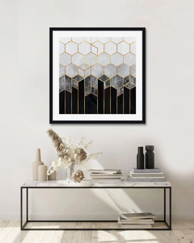 Charcoal Hexagons