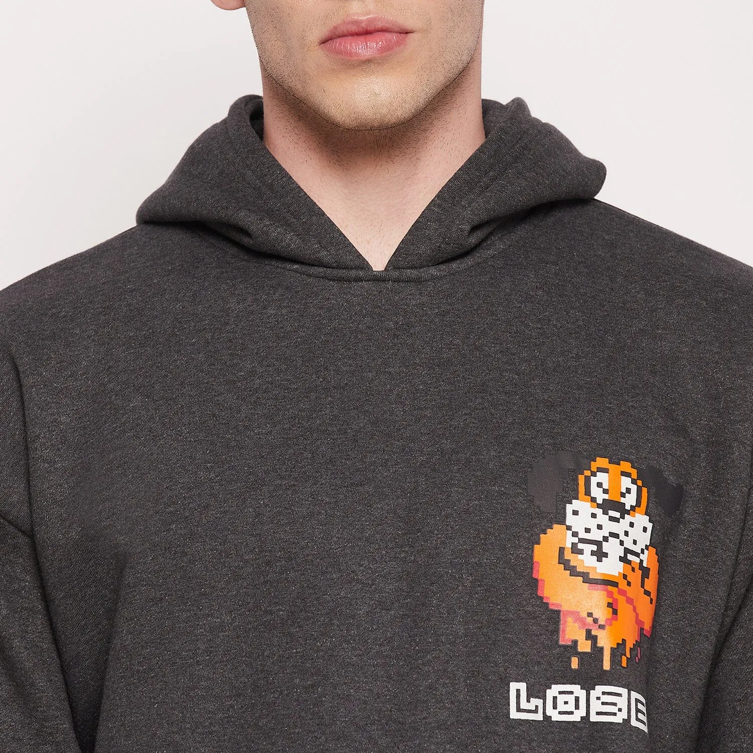 Charcoal Loser Graphic Hooded Sweatshirt