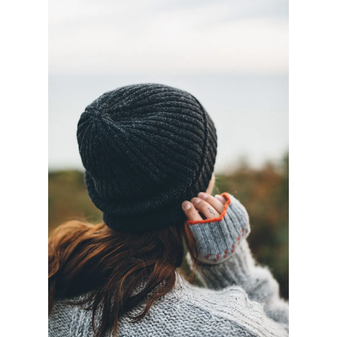 Charcoal Rib Beanie Hat