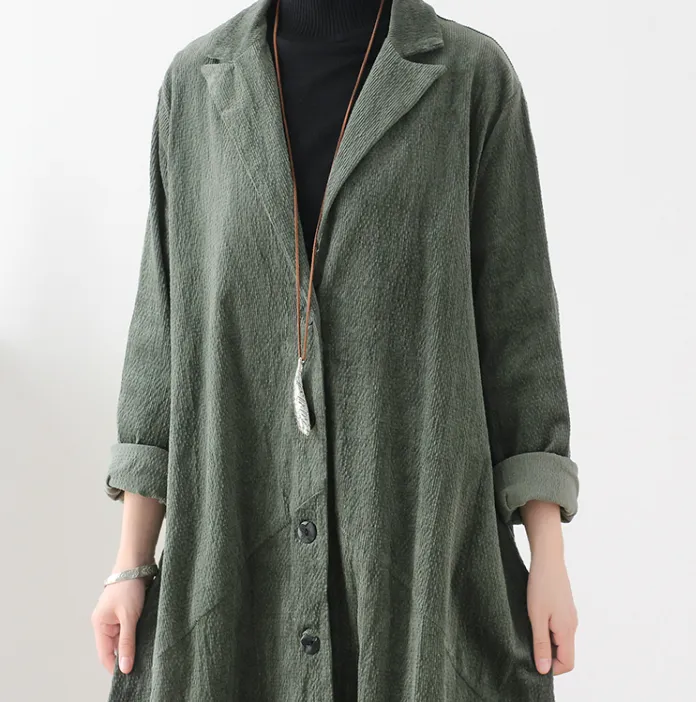 Cotton Winter Autumn Women Casual Coat Loose Long Trench Coat Jacket