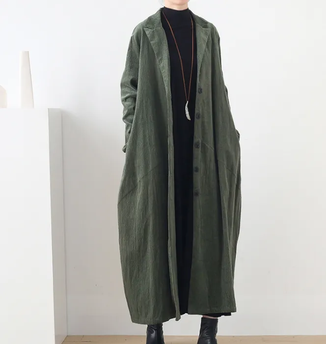 Cotton Winter Autumn Women Casual Coat Loose Long Trench Coat Jacket