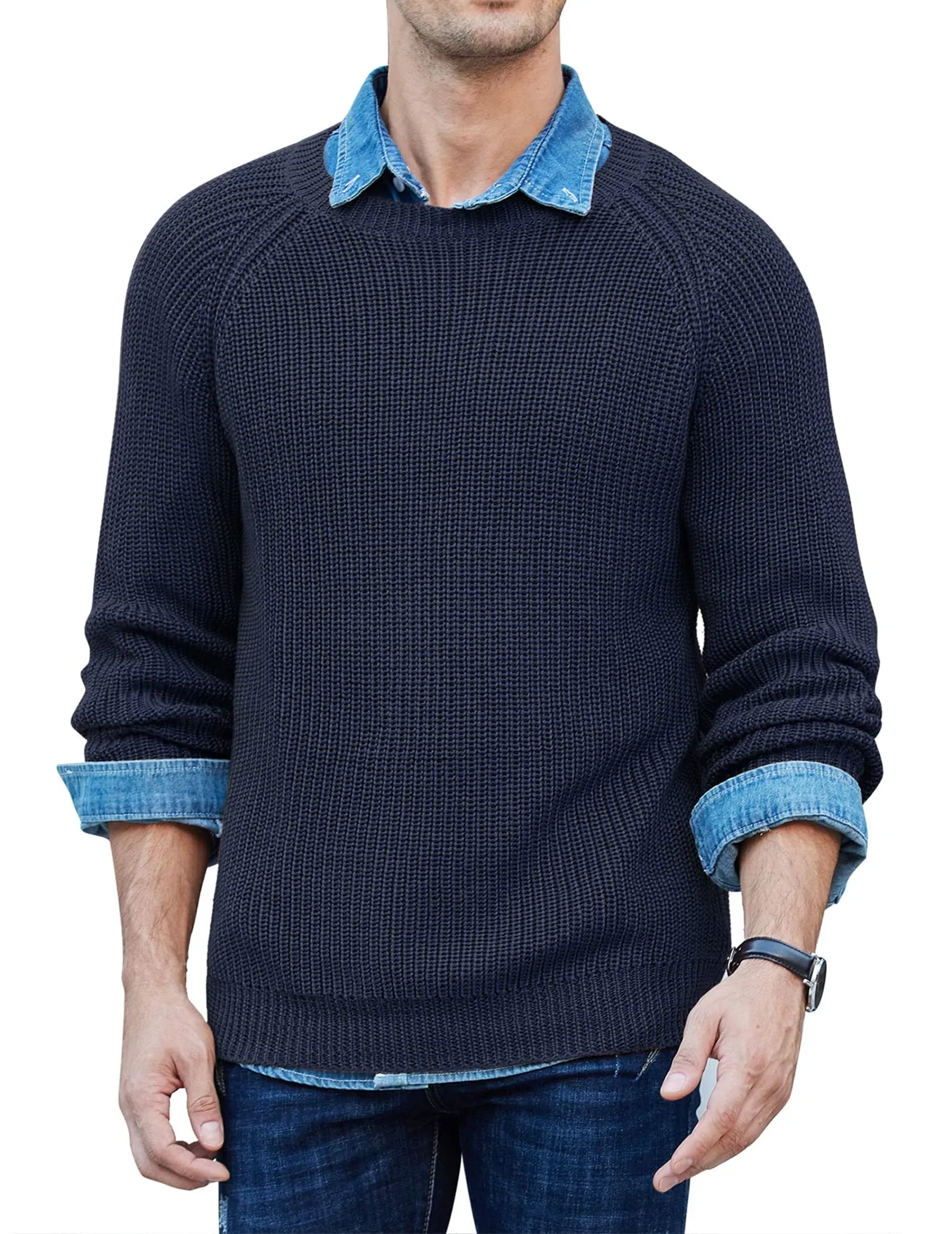 Crew Neck Slim Fit Knitted Pullover Sweater (US Only)