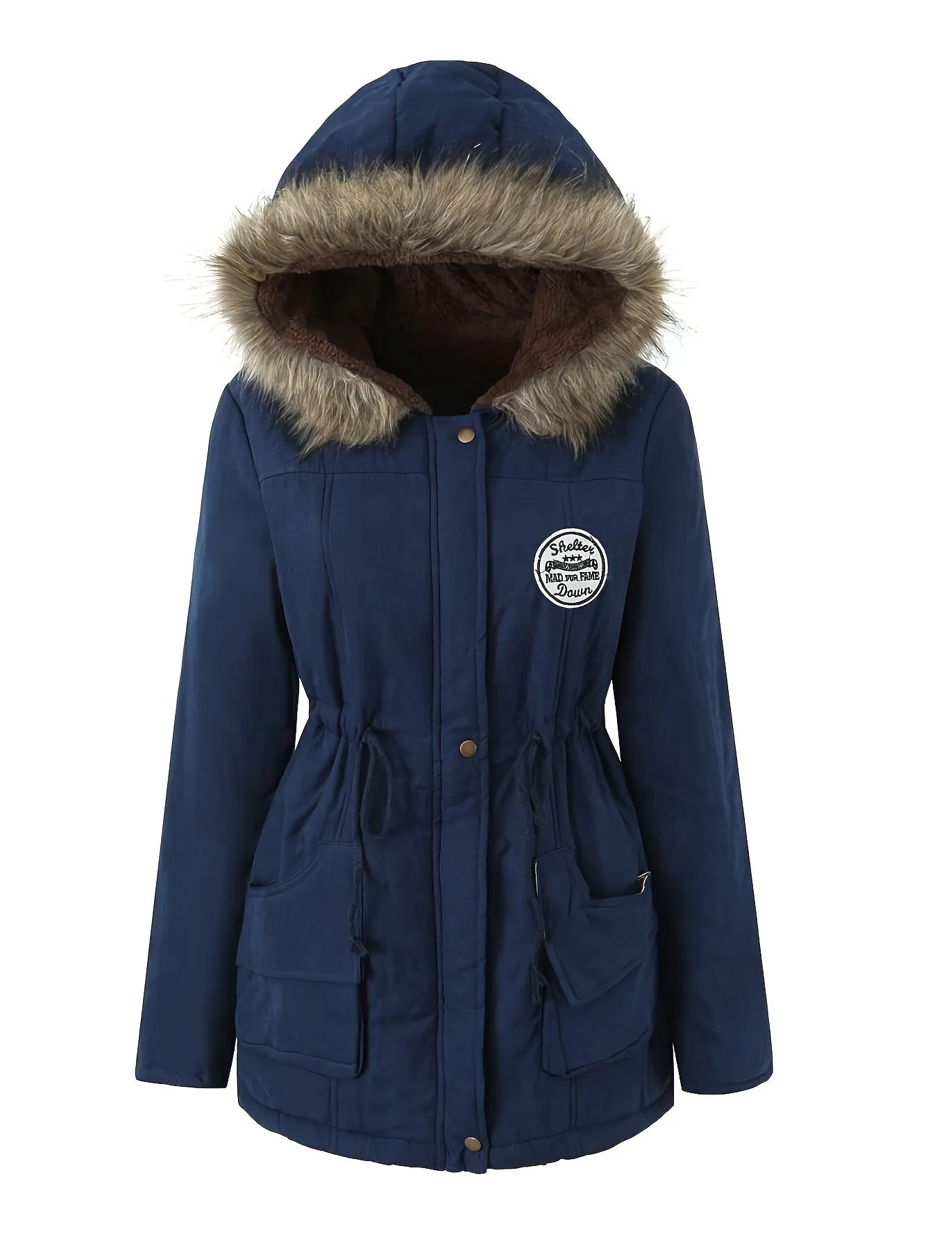 Elegant Fleece Parka Winter Jacket with Vegan Fur for Woman | Eco-Friendly Materials