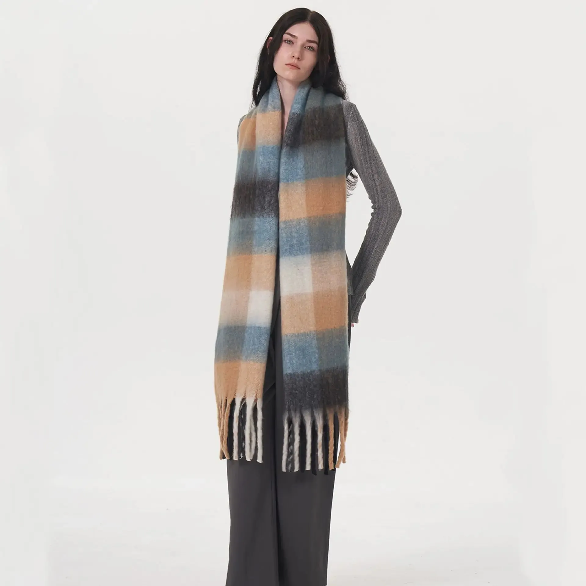 Fashion Cashmere Women Winter Simple Commuting Thickened Warm Scarf