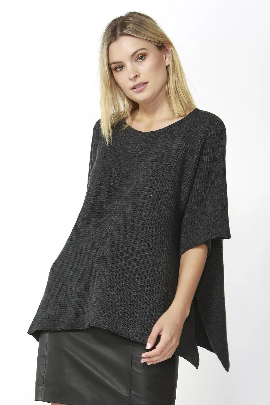 Fate   Becker Aveen Cropped Knit in Charcoal