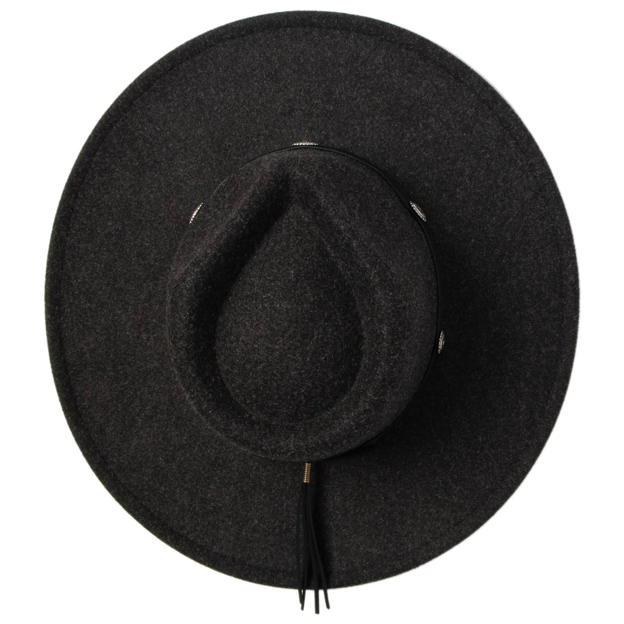 Faux Felt Fedora with Silver Concho Band