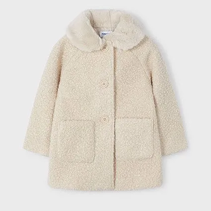 Girls Almond Shearling Coat