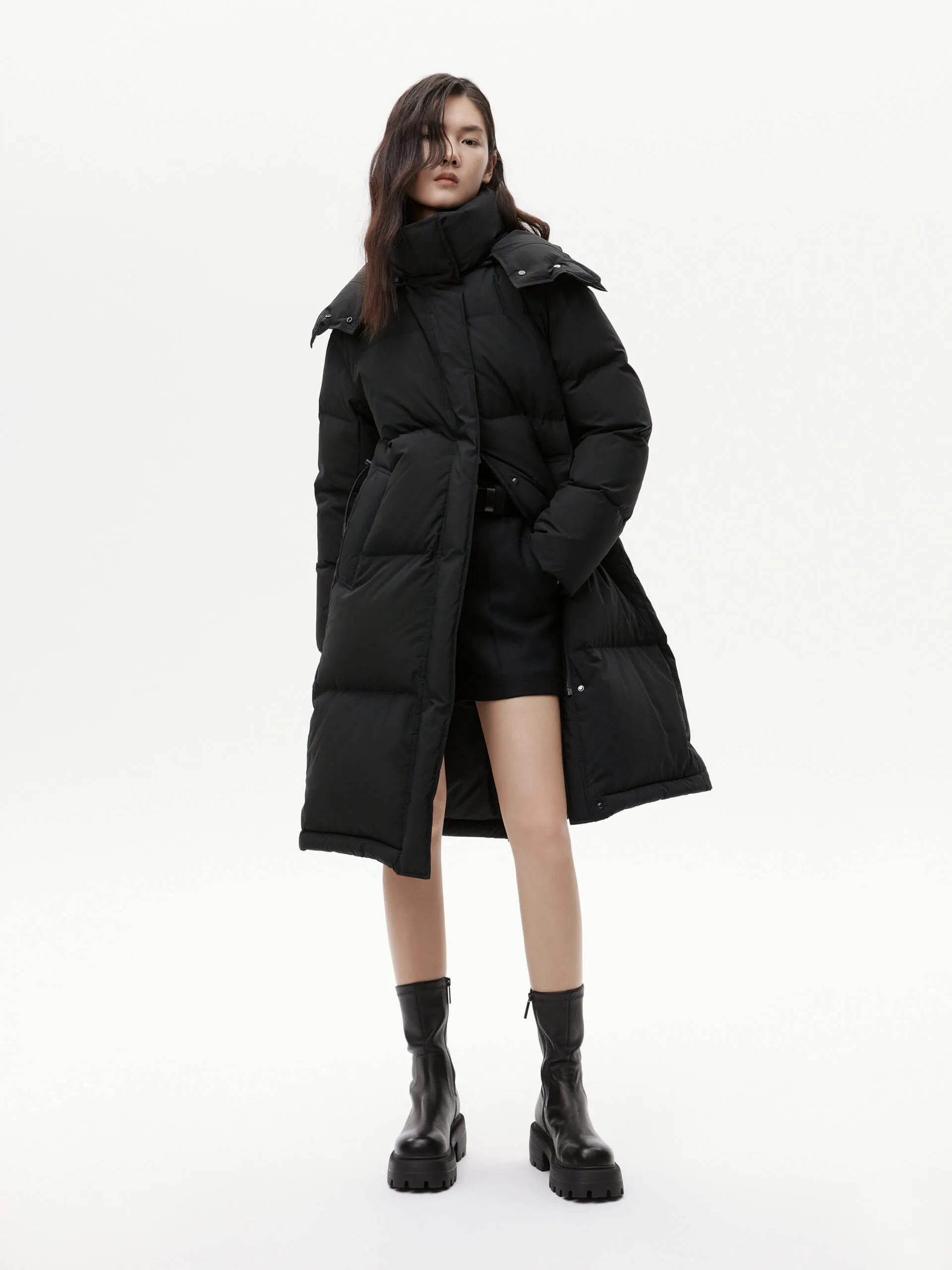 Hooded Quilted Down Coat