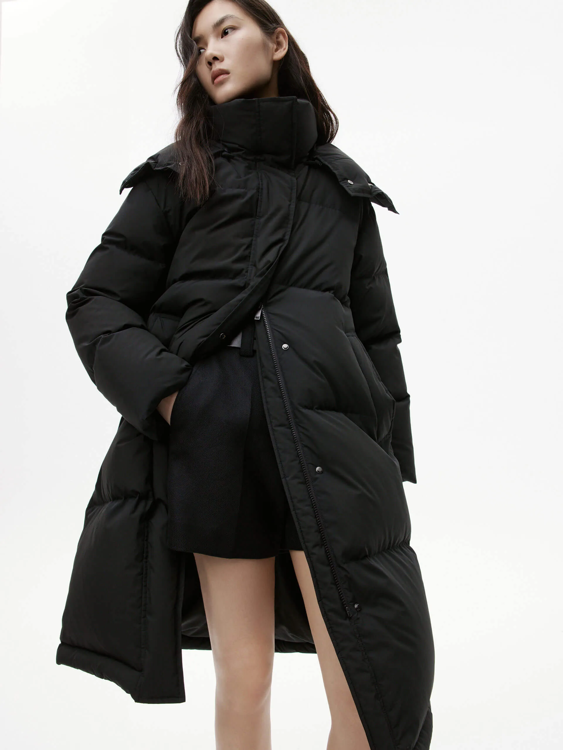 Hooded Quilted Down Coat