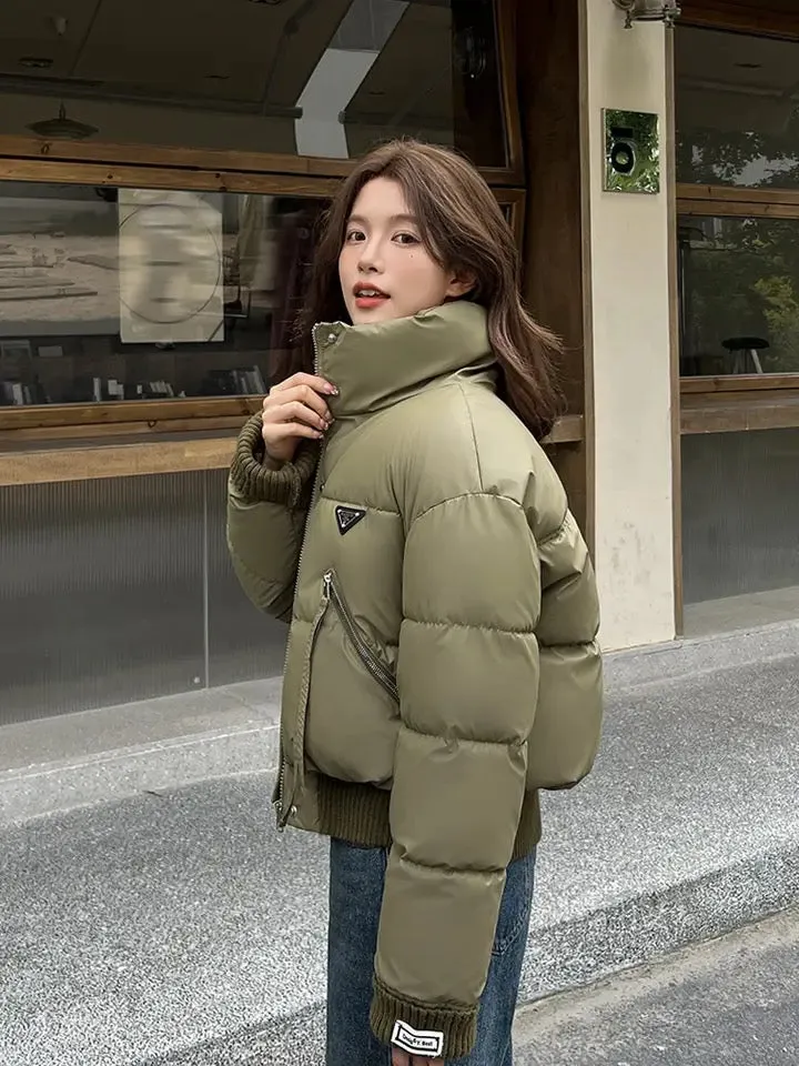 Kio Warm Parka Jacket In Army Green