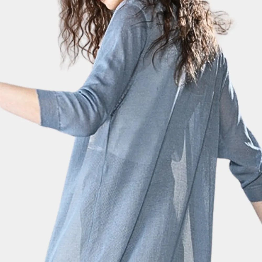 Long Open-Front Cardigan